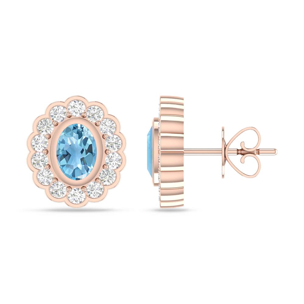 Rose Gold - Blue Topaz